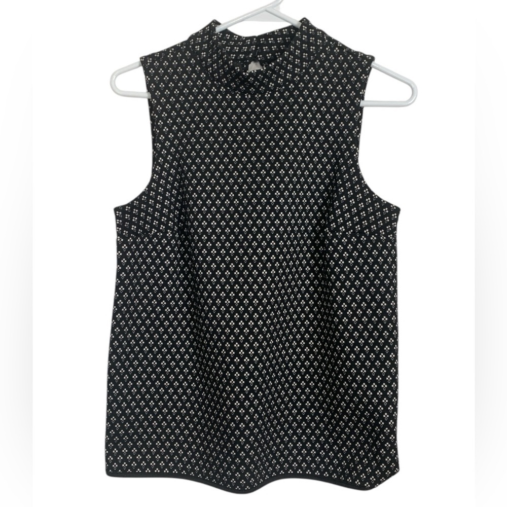 Banana Republic NWOT Knit Black w White Office Top, Stretch